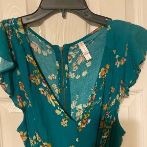 xhilaration womens size large teal jumpsuit.